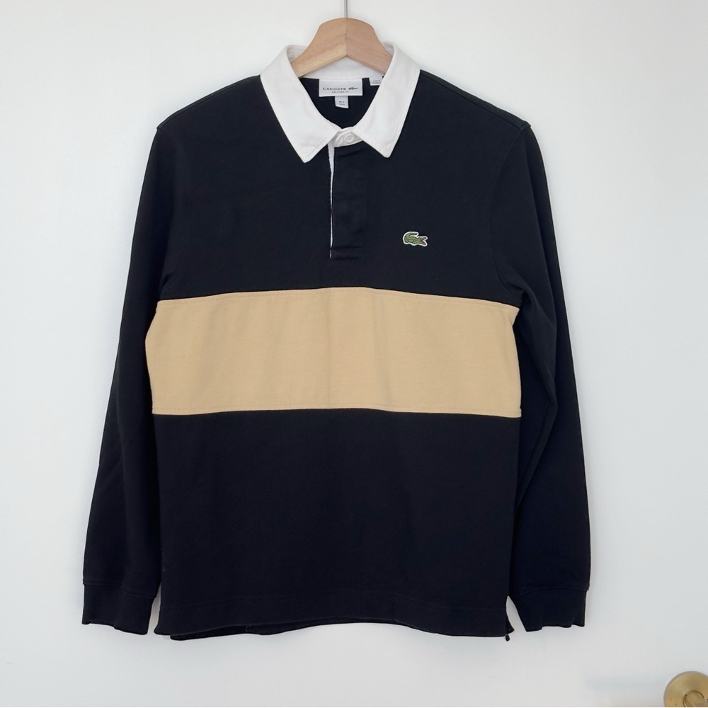 Lacoste Relaxed Fit Colorblock Cotton Rugby Shirt Size S